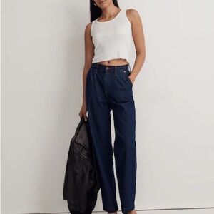 Madewell Women's Baggy Straight Leg Jeans *tall* - Dark Blue